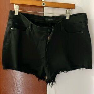 7 for all mankind black cut off shorts 32in